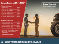 Neue Versandkosten ab 01.11.2024